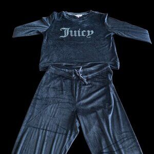 Juicy Couture Sleepwear Set – XL – Black with Rhinestones